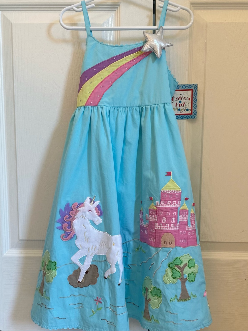NWT girls cotton kids unicorn dress size 7